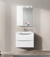 Зеркальный шкаф BELBAGNO MARINO-SPC-600/750-1A-BL-P подвесной с одной распашной дверцей с доводчиками, с подсветкой, правосторонний Bianco Lucido 