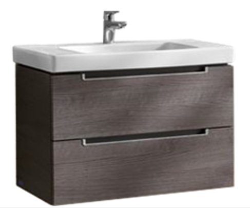 Тумба под раковину Villeroy&Boch Subway 2.0,  A696 00FQ, дуб графитовый, 78,7*52*44,9 см