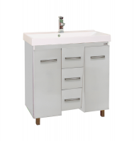 Джулия Qvatro - 75 тумба с 3-мя ящиками белая Л-Джк01075-0110Ко3