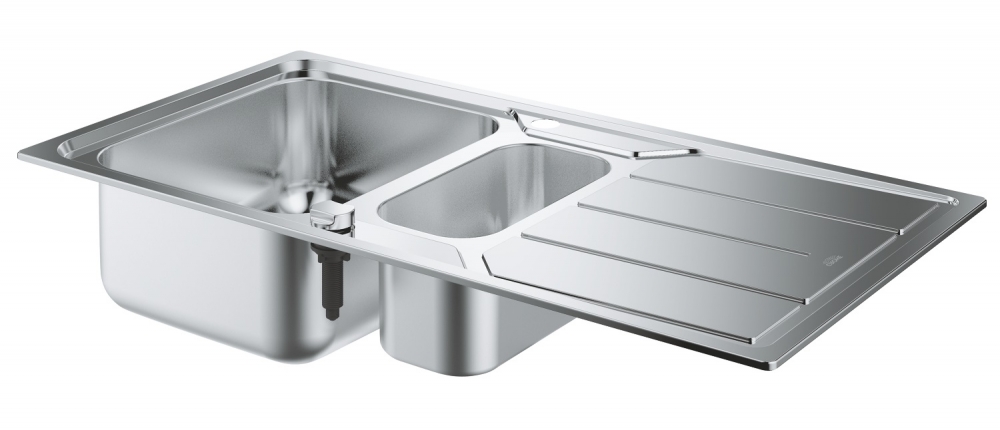 Мойка Grohe K500 из нержавеющей стали с корзинчатым вентилем, 31572SD0, левая