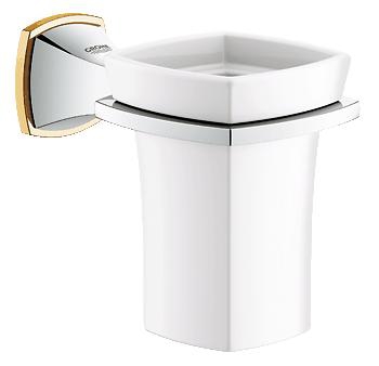 Держатель со стаканом Grohe Grandera 40626IG0, хром/золото