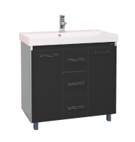 Джулия Qvatro - 90 тумба с 3-мя ящиками черная Л-Джк01090-0210Пр3Я