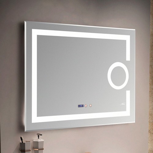 Зеркало с LED-подсветкой MELANA-8060 подогрев/часы/космет.зеркало (MLN-LED090)