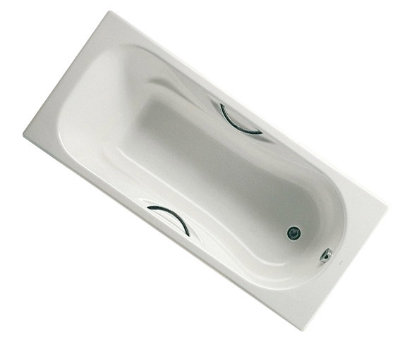 Чугунная ванна Roca Malibu 2310G000R, 160*75 см с отверстиями для ручек