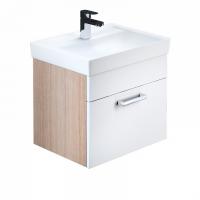 Тумба с раковиной IDDIS Mirro 50 подвесная белая/под дерево (MIR50W0i95K)