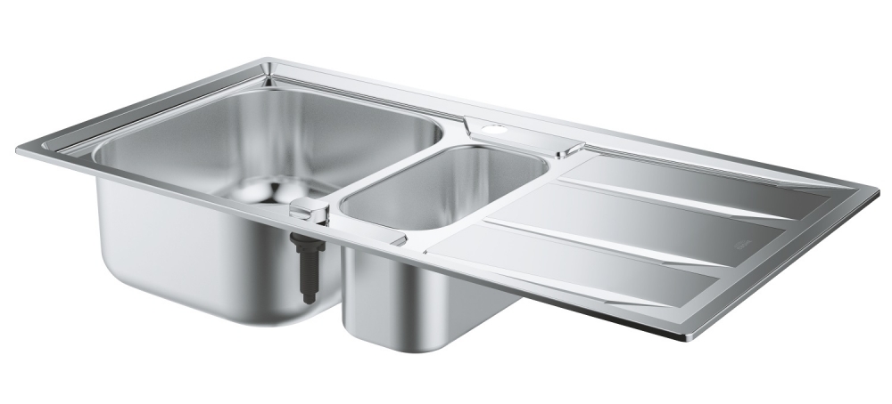 Мойка Grohe K400 из нержавеющей стали с корзинчатым вентилем, 31567SD0, левая