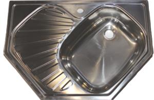 Мойка 7651 R MELANA RUS 0,6/160  врезная угловая с сифоном (7651R *10)