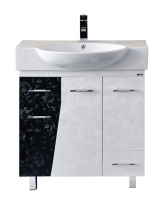 Домино - 75 Тумба  с 2 ящ. напольная комб.черно/белая П-Дом01075-2422Я