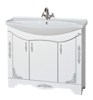 Рига 105 Тумба прямая белая с серебром П-Риг01105-51Пр