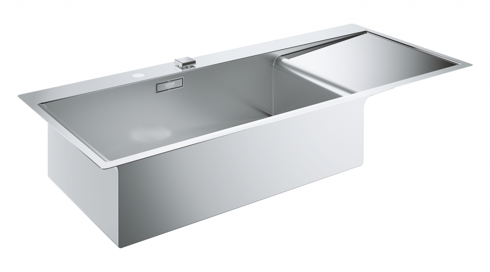 Мойка Grohe K1000 из нержавеющей стали с корзинчатым вентилем, правая