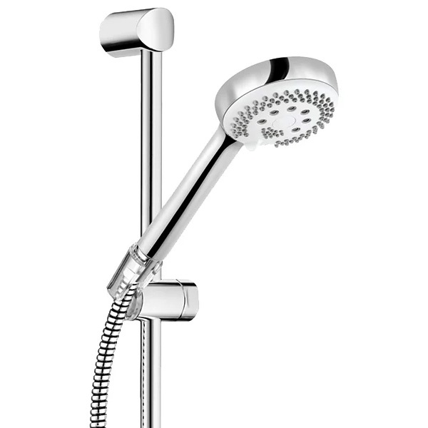 Душевой гарнитур Kludi Logo 3S 6839005-00, длина штанги 90 см, держатель прозрачный пластик, цвет хром