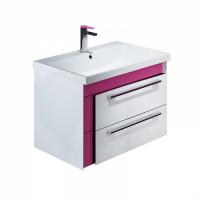 Тумба с раковиной IDDIS Color Plus 70 подвесная белая/розовая (COL70P0i95K)