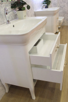 Керамическая раковина PRADO, 800x480x150 Bianco 3 вида (Под тумбу с овал./прям. ножками, бел./черн.)