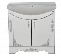 Рига 85 Тумба прямая белая с серебром П-Риг01085-51Пр
