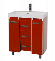 Джулия Qvatro - 90 тумба с 3-мя ящиками красная Л-Джк01090-0410Ко3