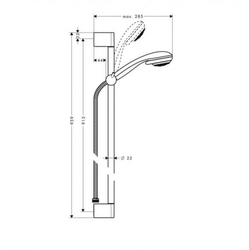 27762000 Душевой набор Crometta 85 Green/Unica'Crometta 0,90 м, ½’