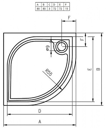 Поддон душевой Riho Kolping 80 x 80 см, DB10, из искусственного камня с сифоном и ножками