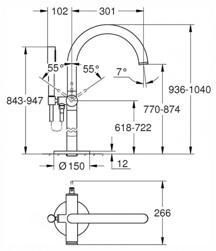 Смеситель Grohe Atrio New 32653003 напольный