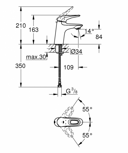 Смеситель для раковины Grohe Eurostyle 2015 23567003, хром