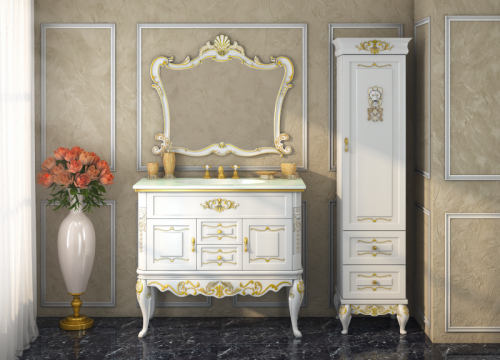 Bianco 90 с 2-мя ящиками белая сусальное золото Л-Бья01090-3912Я
