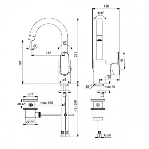 Смеситель Ideal Standard Vito B0410AA для раковины
