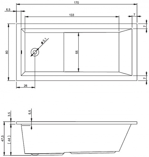 Гидромассажная ванна Riho Lusso Plus 170 x 80 см, TOP 1