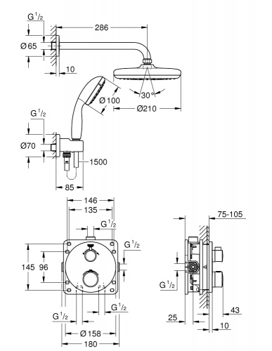 Душевая система Grohe Grohtherm 34727000, с термостатом
