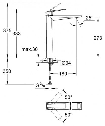 Смеситель Grohe Allure Brilliant 23114000 для раковины