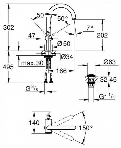 Смеситель Grohe Atrio New 32042003 для раковины