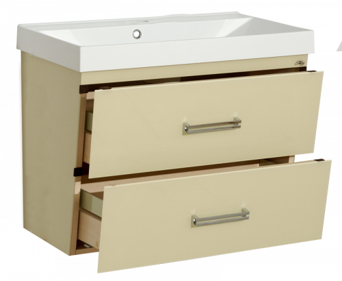 Джулия QVATRO - 90 Тумба подвесная с 2 ящ. конус  бежевая Л-Джк01090-0310ПК2Я