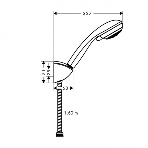 27559000 Crometta 85 Душевой набор Crometta 85 Vario/Porter'C 1,60 м, ½’