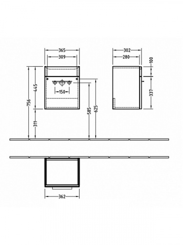 Тумба под раковину Villeroy&Boch Verity Design B017 00 DH