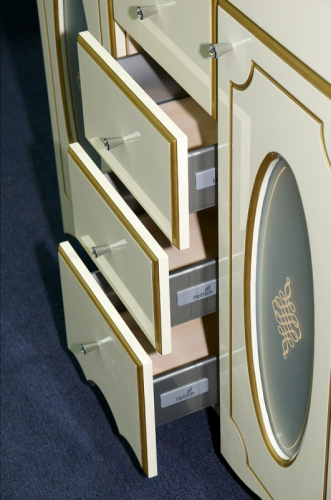 Монако -120 Тумба с 4 ящиками бежевая патина/стекло  Л-Мнк01120-0334Я
