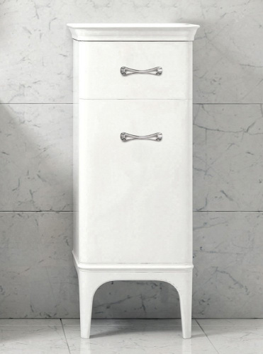 Шкаф напольный BELBAGNO PRADO-1100-AC-PC с одним выдвижным ящиком и одной распашной дверкой, 450x350x1100 Bianco Laccato Lucido