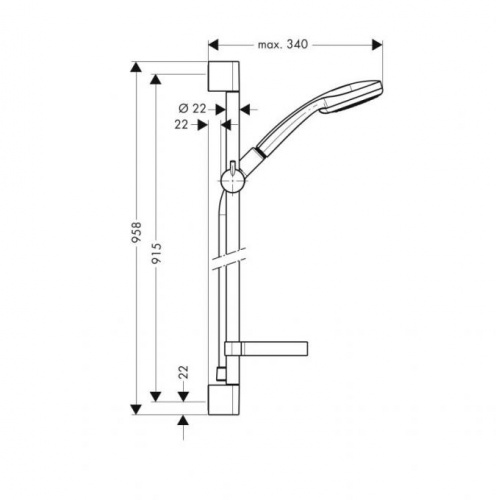 27771000 Croma 100 Душевой набор Croma 100 Vario/Unica’C 0,90 м, ½’