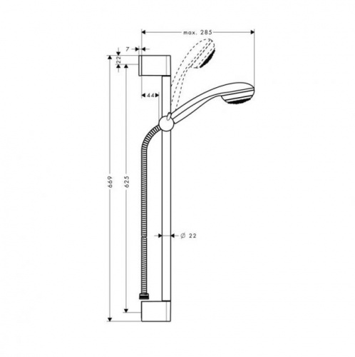 27728000 Crometta 85 Душевой набор Crometta 85 1jet/Unica'Crometta 0,65 м, ½’