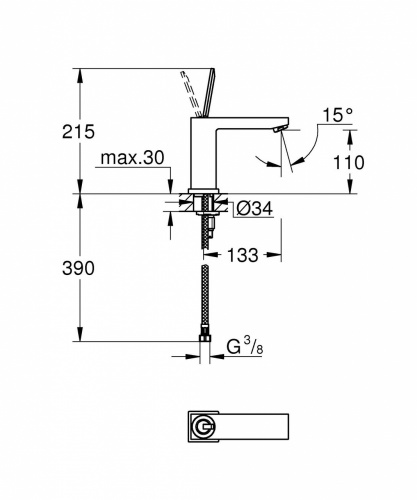 Смеситель Grohe Eurocube Joy 23658000 для раковины