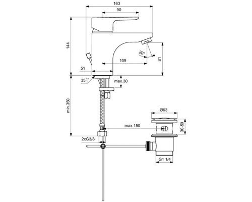 Смеситель Ideal Standard Ceraplan III B0704AA GRANDE для раковины