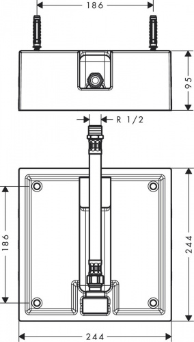 26471180 Скрытая часть верхнего душа Hansgrohe, 260×260 мм