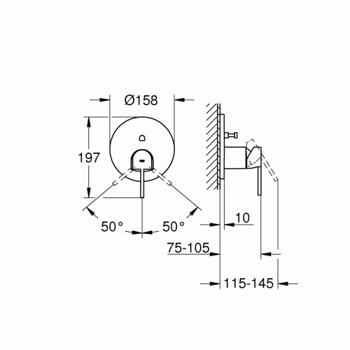 Смеситель однорычажный Grohe Plus 24060003 для ванны и душа