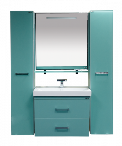 Джулия QVATRO - 65 Тумба подвесная с 2 ящ. конус голубая Л-Джк01065-0610ПК2Я