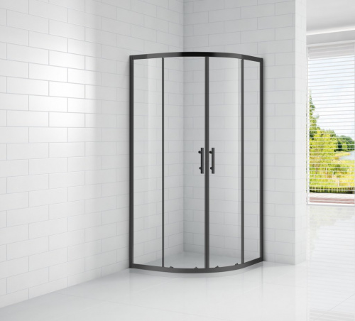 Душевой уголок CEZARES ECO-O-R-2-90-C-NERO Условный размер, мм:900х900х1900 габариты с диап. рег., мм: (885-900)х(885-900)х1900 шир. входа, мм:520