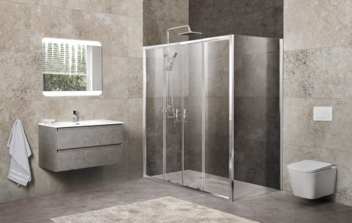 Душевой уголок BELBAGNO UNIQUE-AH-21 матовая усл. разм., мм:(1500-1800)x900x1900 габариты с диапазоном регулировок, мм:(1500-1800)x(875-900)x1900 