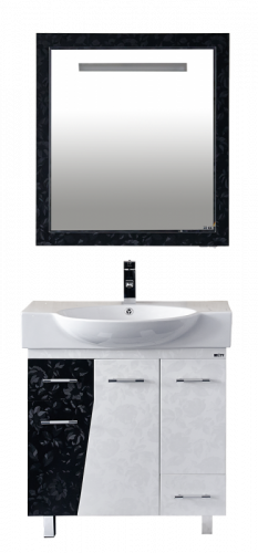 Домино - 75 Тумба  с 2 ящ. напольная комб.черно/белая П-Дом01075-2422Я