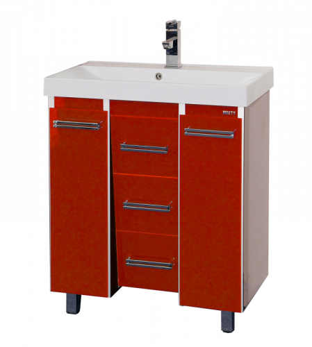 Джулия Qvatro - 90 тумба с 3-мя ящиками красная Л-Джк01090-0410Ко3
