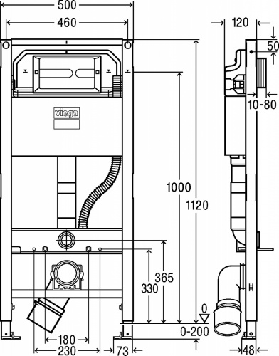Viega Prevista 792862 Инсталяционный сет с кнопкой Visign for Style 23