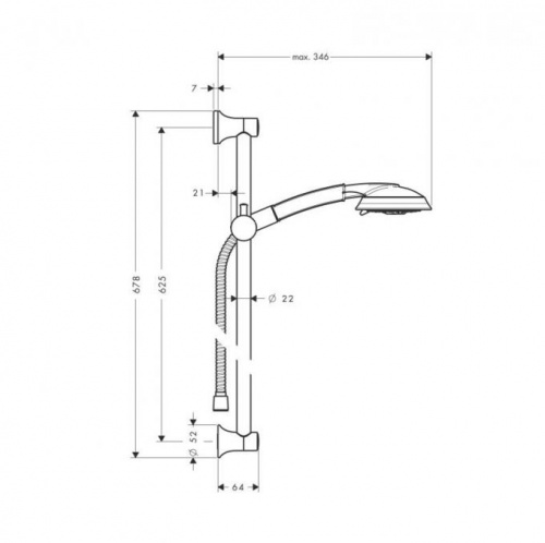 27843000 Raindance Душевой набор Raindance Classic 100 AIR3jet/Unica'Classic 0,65 м, ½’ цена