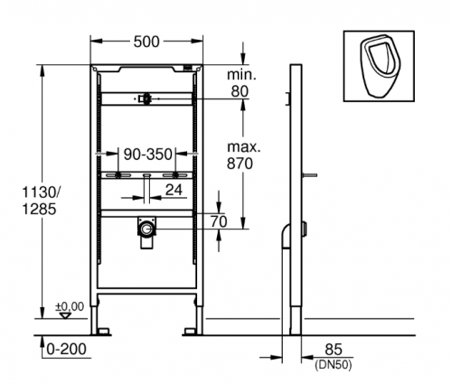 Инсталляция Grohe Rapid SL 38517001 для писсуара