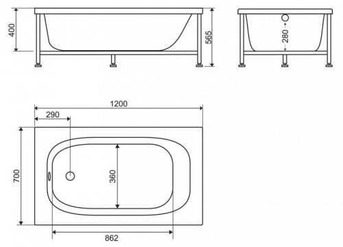 Фронтальная панель BelBagno BB130-SCR 130x55 см для акриловой ванны