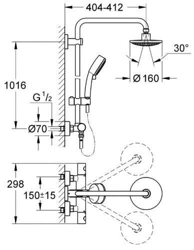 Душевая система Grohe Tempesta New Cosmopolitan 27922000